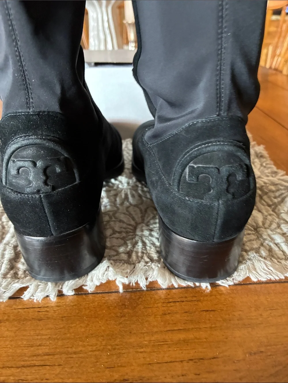 Tory Burch Black Over-the-Knee Suede Boots